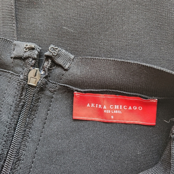 AKIRA Chicago Red Label Black Bodycon Stretch Pencil Skirt, Size Small - Picture 7 of 11